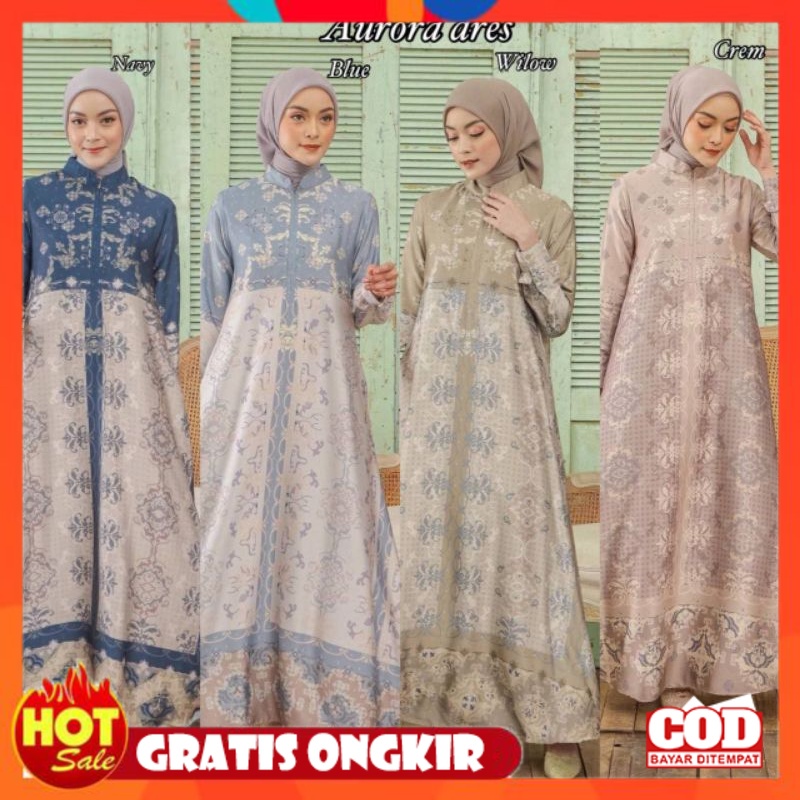 KAIN ADEM HALUS TEBAL / GAMIS AURORA MAXMARA LUX GAMIS / GAMIS ARMANY / SILK MOTIF / BAJU WANITA / D