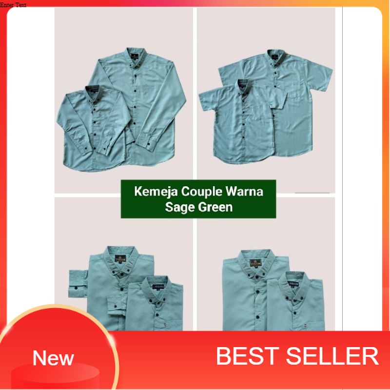 KEMEJA POLOS COUPLE WARNA SAGE GREEN/KEMEJA FASHION/KEMEJA DISTRO/ spesial 11.11
