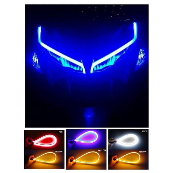 Lampu Motor Lampu Alis 30CM 2 Mode Running Isi 2 Aerox, Vario, Nmax, PCX , CBR 150R, R15 dan lainnya