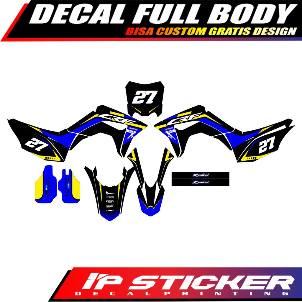 (COD) - Decal - Stiker CRF 150 New - Free Custom Full Body - Design Terbaru 2021 ip sticker