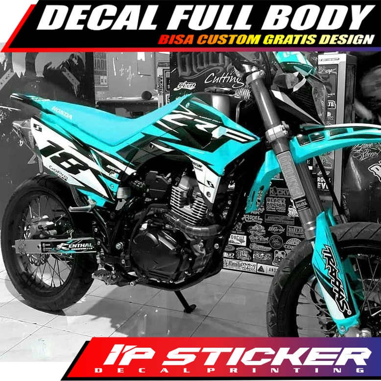 

DECAL STIKER CRF -CUSTOM DESAIN -PREMIUM GLOSSY-HOLOGRAM-VARIASI CUTTING