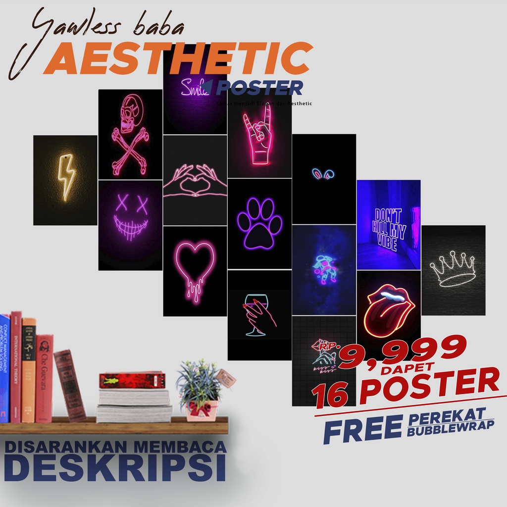 Poster Dinding Aesthetic Glow Gamer Aesthetic Vintage Ukuran A6 A5 A4 / Poster Dinding / Poster aest
