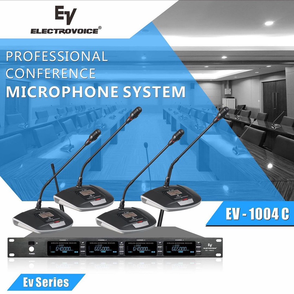 Mic Wireless Podium Electro Voice EV1004C Conference Microphone System