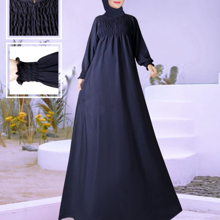 best -GAMIS WANITA MODEL SMOC/GAMIS SHAKILA BIRU DONGKER