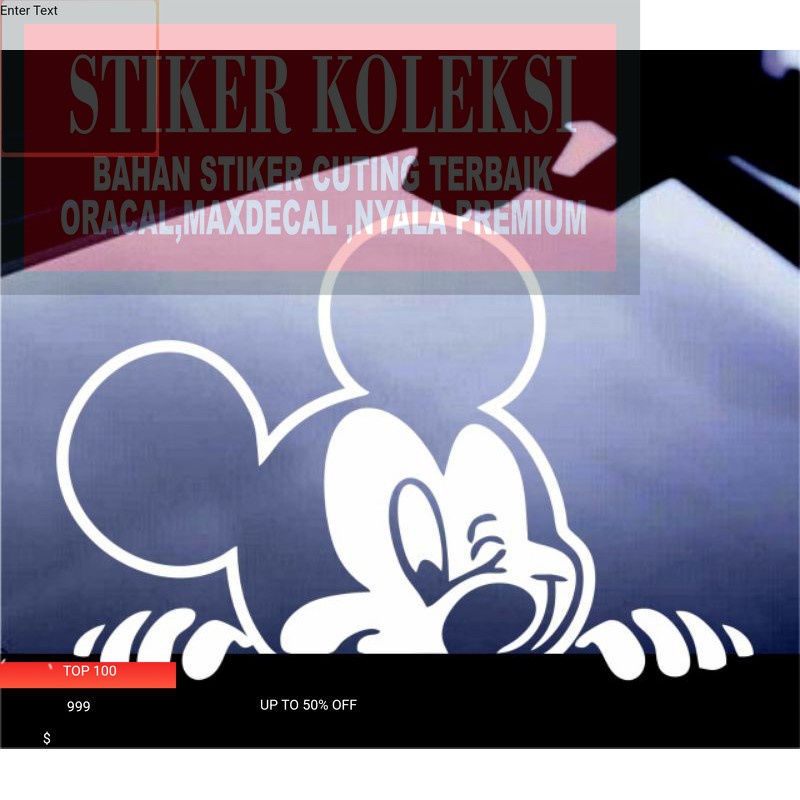 Stiker Sticker Mickey Mouse Ngintip Stiker Mobil Sticker Mobil