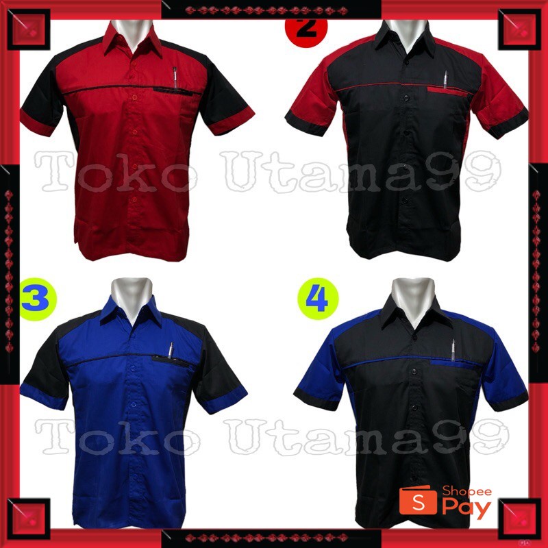 12.12 SERAGAM SALE / Seragam kerja drill biru putih - baju kerja drill biru putih - seragam kantor -