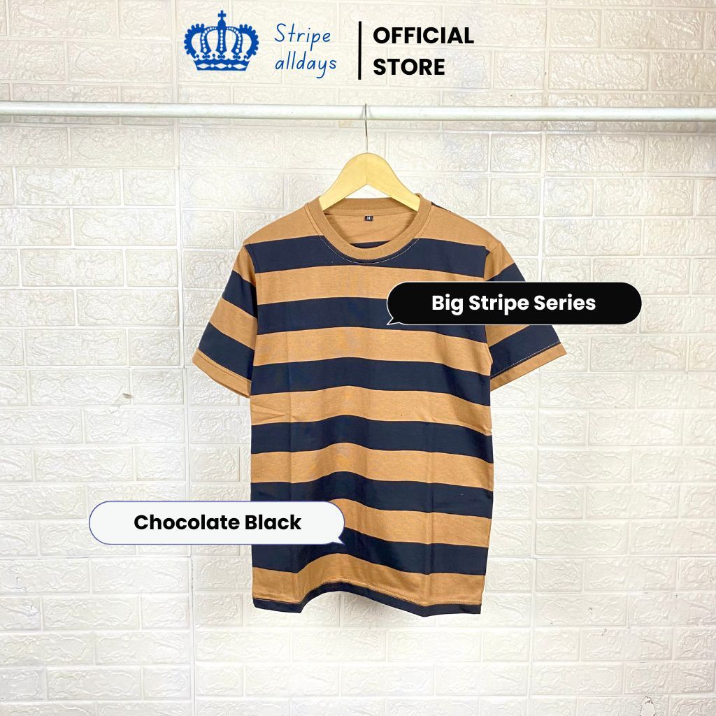 Kaos Stripe BIG V2 Series Lengan Pendek Pria Wanita Remaja Dewasa Cotton CVC 24S Ukuran M L XL