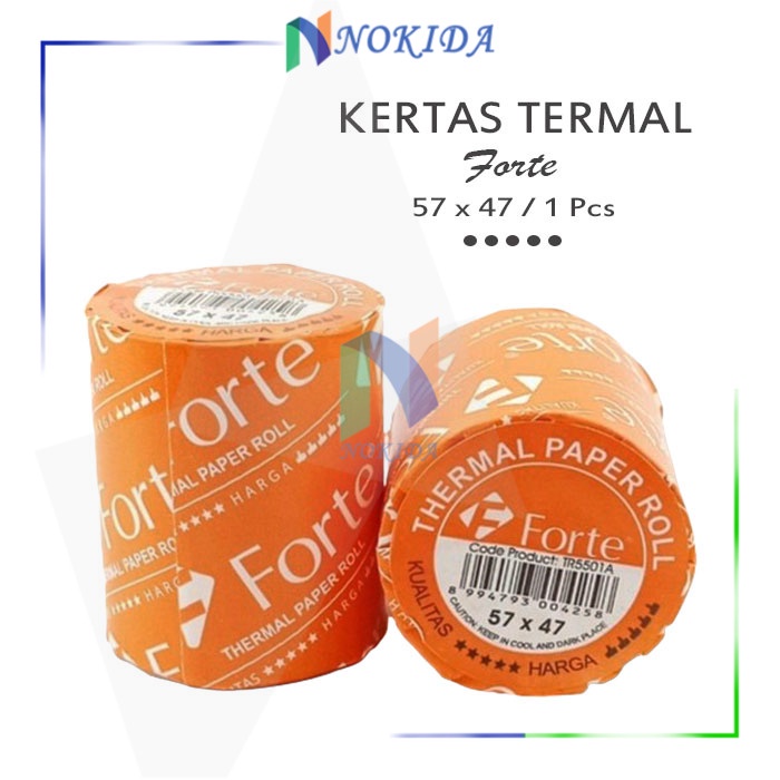 

Nokida Kertas Thermal Struk (Forte Uk 57 X 47 1 Pcs) / Kertas Termal Gulung Kasir / Setruk Thermal Paper / Kertas Struk Kasir