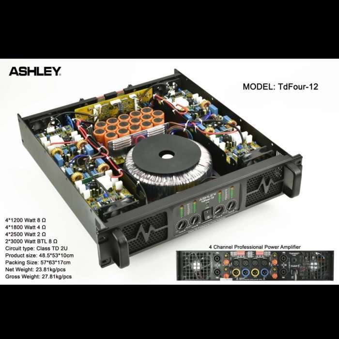 Power Amplifier Ashley Tdfour12 Class Td 4Channel Original Ampli Tdfour 12 ( Bayar Ditempat )