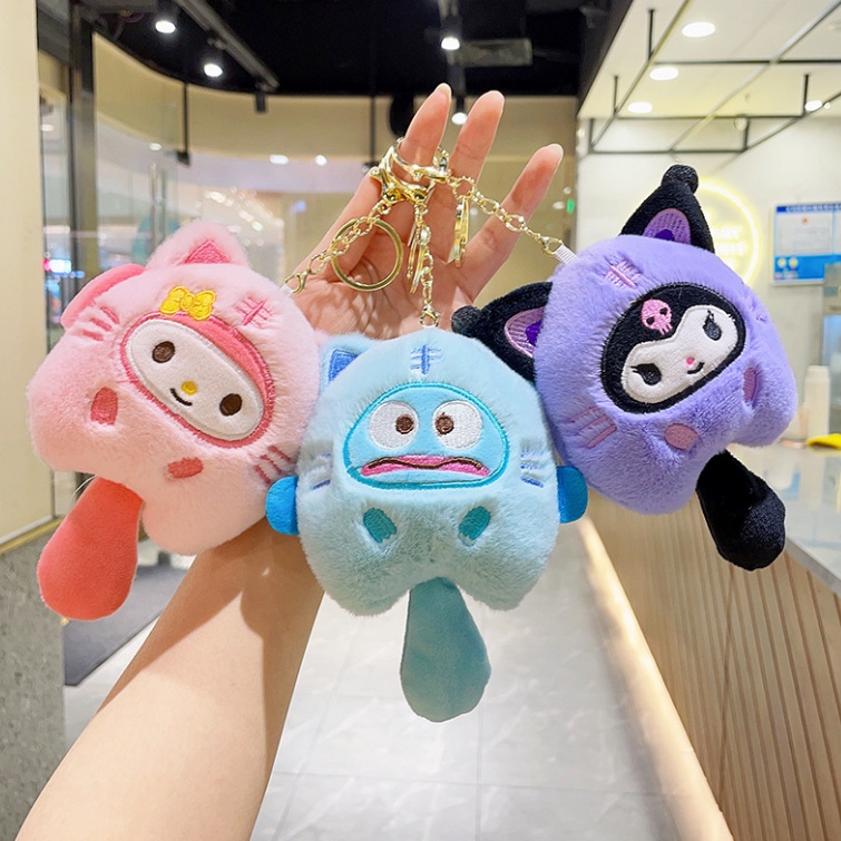 COD - G6087 Liontin Gantungan Tas / Sanrio Cat Series Plush Dolls / Gantungan Kunci Boneka Sanrio / Liontin Mainan Untuk Anak