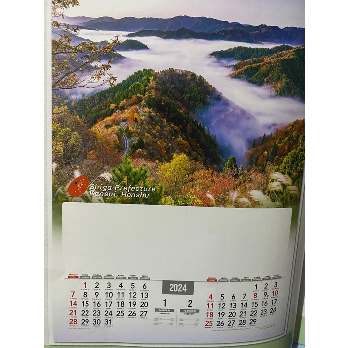 

KALENDER LUX 2024 PEMANDANGAN ALAM 6 LEMBAR X 2 BULANAN 50X72CM - WISATA DUNIA