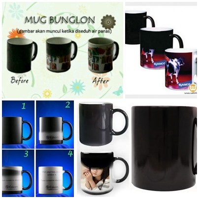 Mug Bunglon Foto Sablon digital / Mug Magic satuan