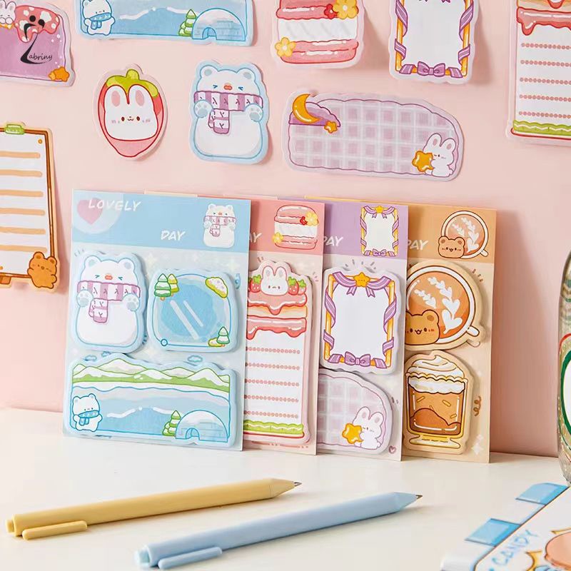 

Kertas memo berbentuk khusus Stiker n-nimes lucu Kombinasi kreatif kartun nada lengket stiker Z