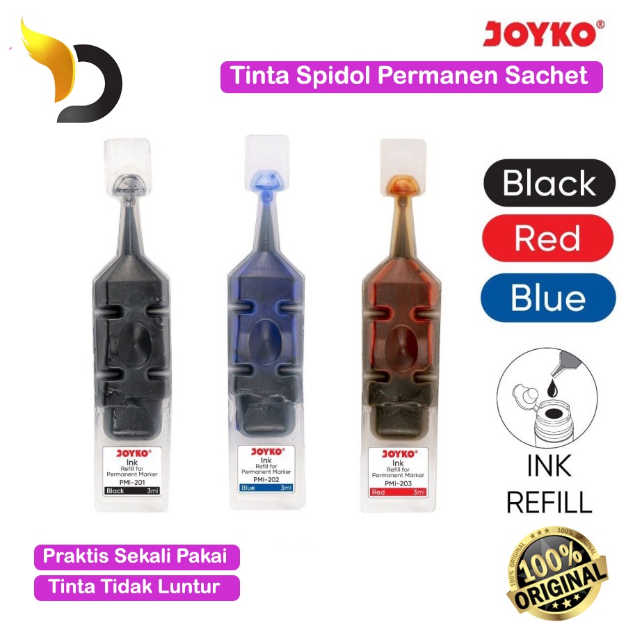

Tinta Refill Spidol Permanent Joyko Tidak Bisa Dihapus Isi Ulang Sepidol Permanen Sachet Sekali Pakai Praktis