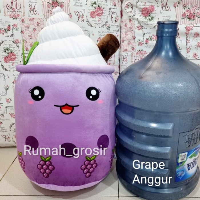 NE54 Boneka Boba Ice Cream Brown Sugar Strawberry Grape Ukuran Jumbo - ICE CREAM GRAPE