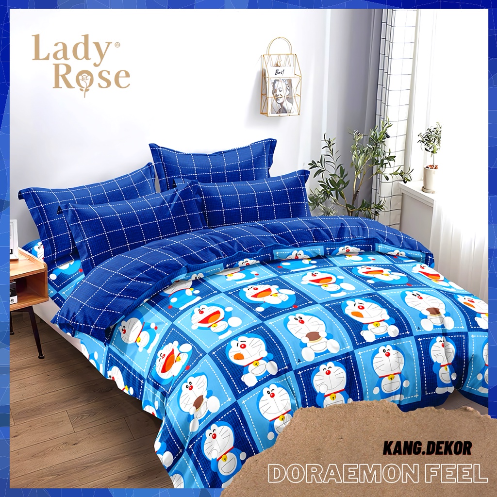 BEDCOVER LADY ROSE KARAKTER DORAEMON FEEL QUEEN KING SINGLE SIZE 160X200 180X200 120X200 BED COVER S