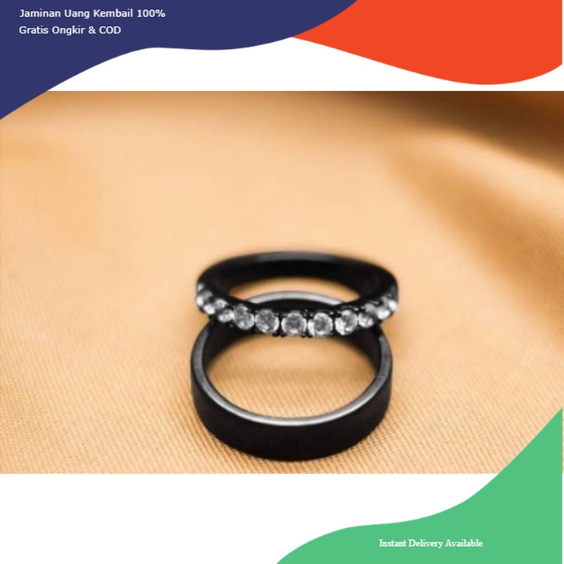 cincin nikah couple rustik hitam cincin perak hitam rhodium