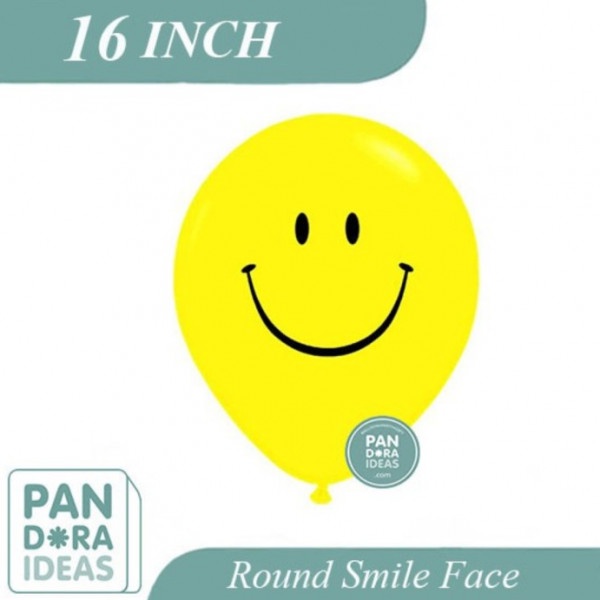 16 inch Round Smile Face Qualatex/ Balon Latex Emoji Senyum