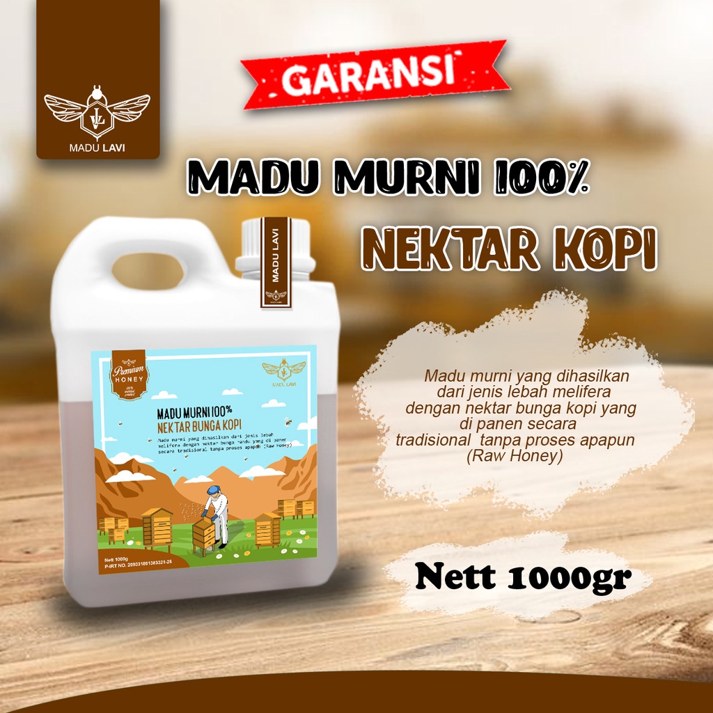 

Madu Lavi Murni Asli Nektar Kopi Grade A 100% Alami Pure Raw Honey