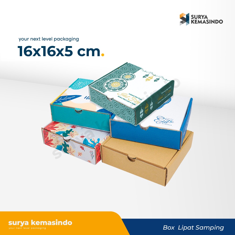 

Box 16x16x5 LS Kardus/Box/Karton/kemasan/packing/hampers/eid Mubarak/tinggi5