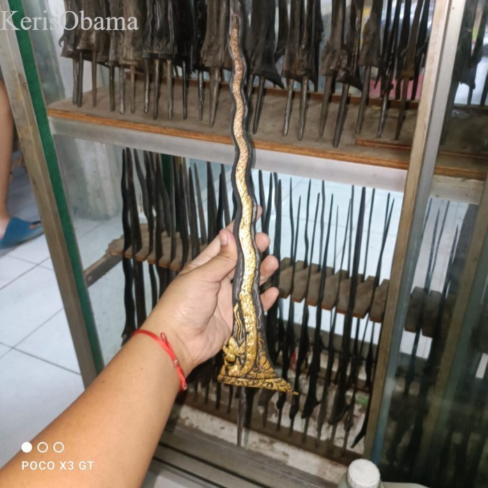 keris sengkelat nagaraja kinatah Terlaris PTJ41 antik