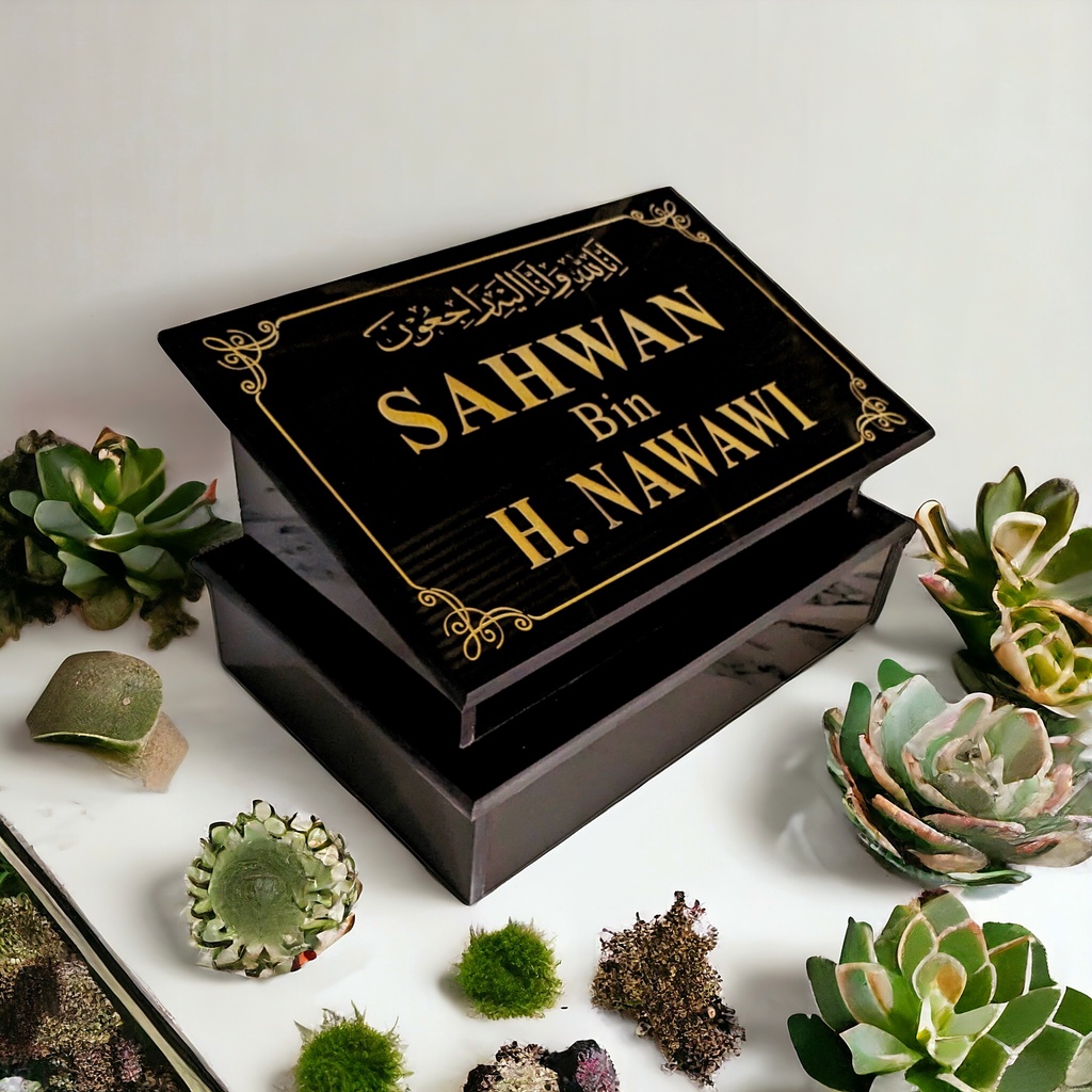 Seni Marmer - Batu Nisan Dudukan Makam Granit 30x20 Cm