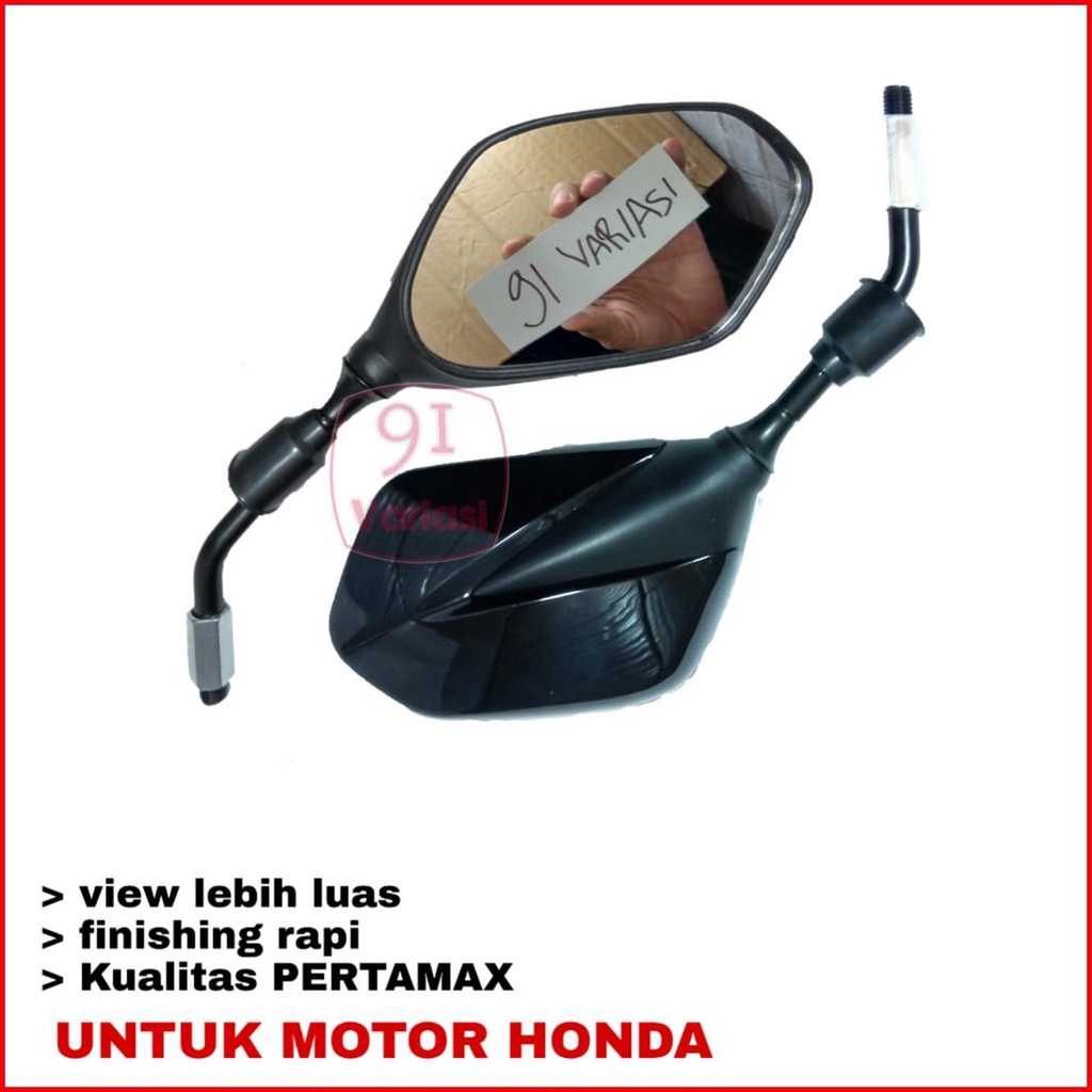 Spion Honda Supra X 125 Standart - Kaca Spion Cembung - Model Old Vario HITAM - 91 VARIASI