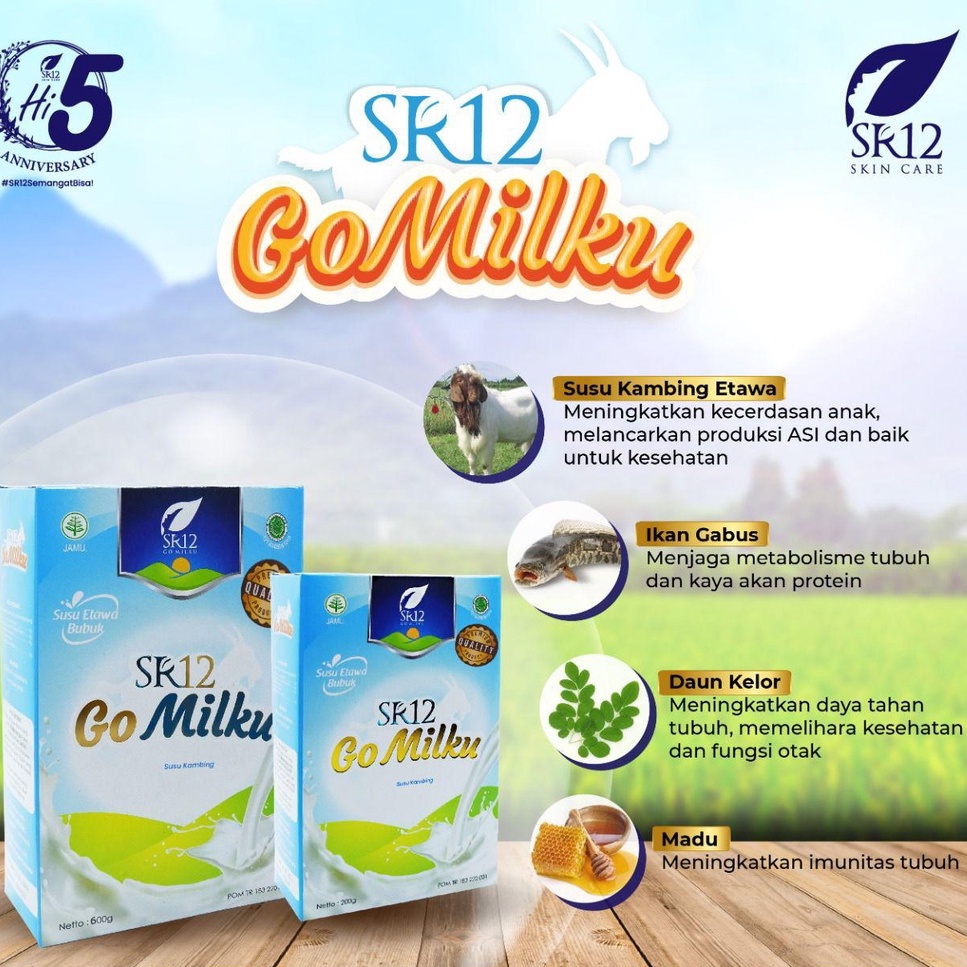 

GOMILKU SUSU KAMBING ETTAWA SR12 Susu Gemuk Badan Penambah Berat Badan Suplemen Tepat untuk Anak dan Dewasa Halal Bergizi