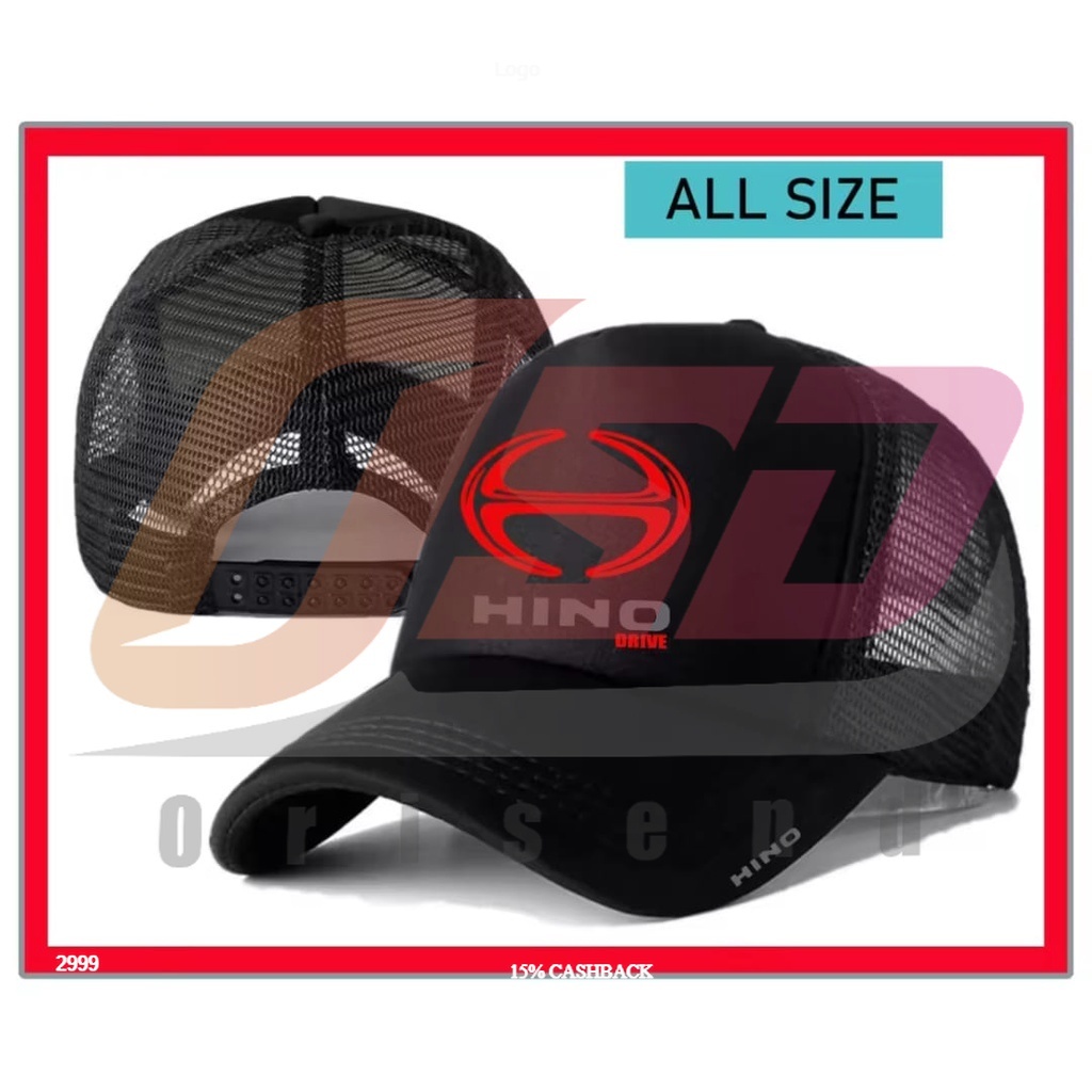Topi Driver Muda Trucker Jaring Logo Hino