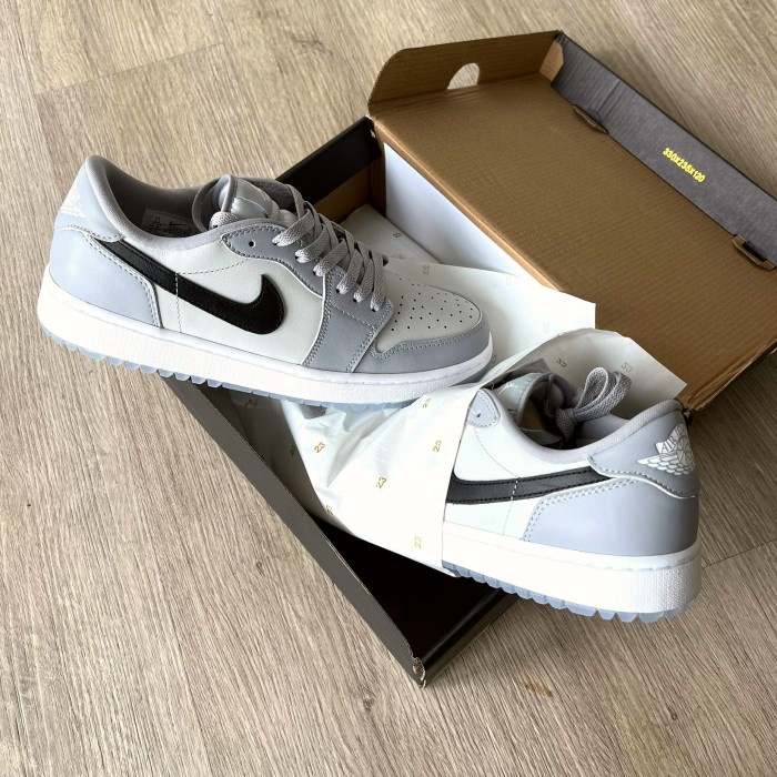 Terlaris ✨ -Sepatu Sneakers Jordan 1 Low Golf Pria Wolf Grey ORIGINAL MATERIALS