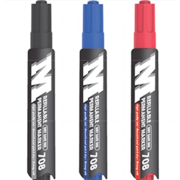 

M&G refillable permanent marker 708 - APMV2073 - Spidol Permanen / Permanent Marker Waterproof Tahan Air Fast Dry Cepat Kering