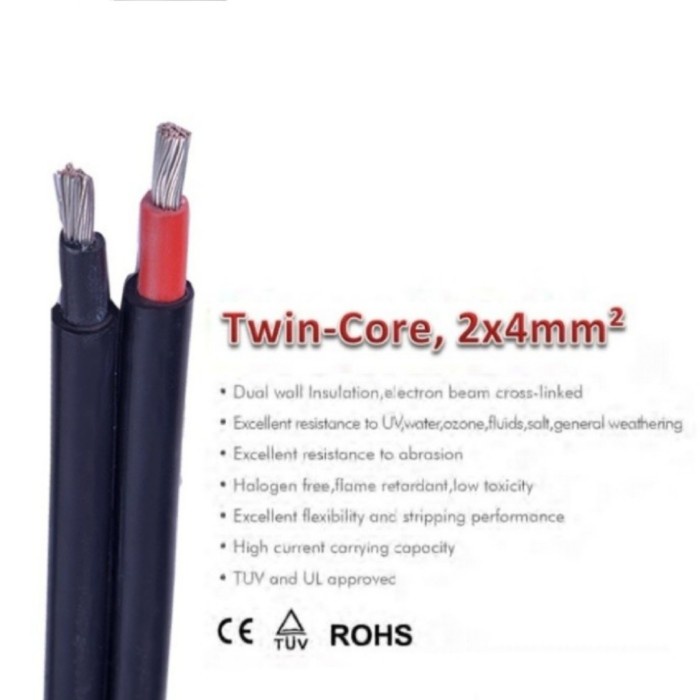 Kabel solar panel surya pv1f pv-1f 2x4mm Slocable AWG cable