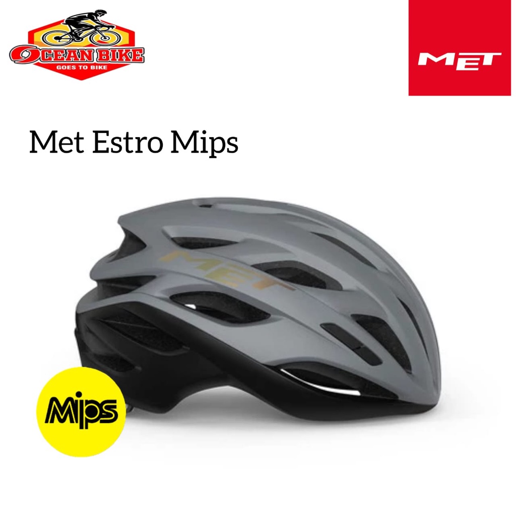 MET Estro Mips Original Hitam Putih GREY Helmet Mips helm sepeda Lipat Mtb Roadbike Warna White Black GREY Bicycle Helmet Road bike Mtb