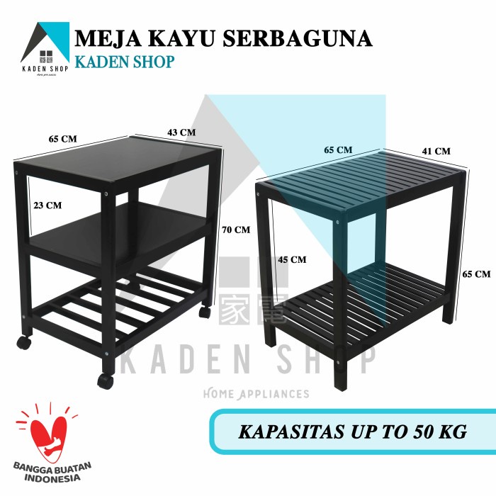 Meja kayu serbaguna / rak serbaguna / meja dorong / rak dorong - Susun 2
