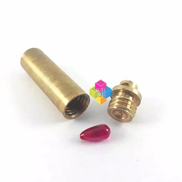 BATU MERAH DELIMA TETES SIAM BANGKOK DAN LIONTIN FULL KUNINGAN ASLI