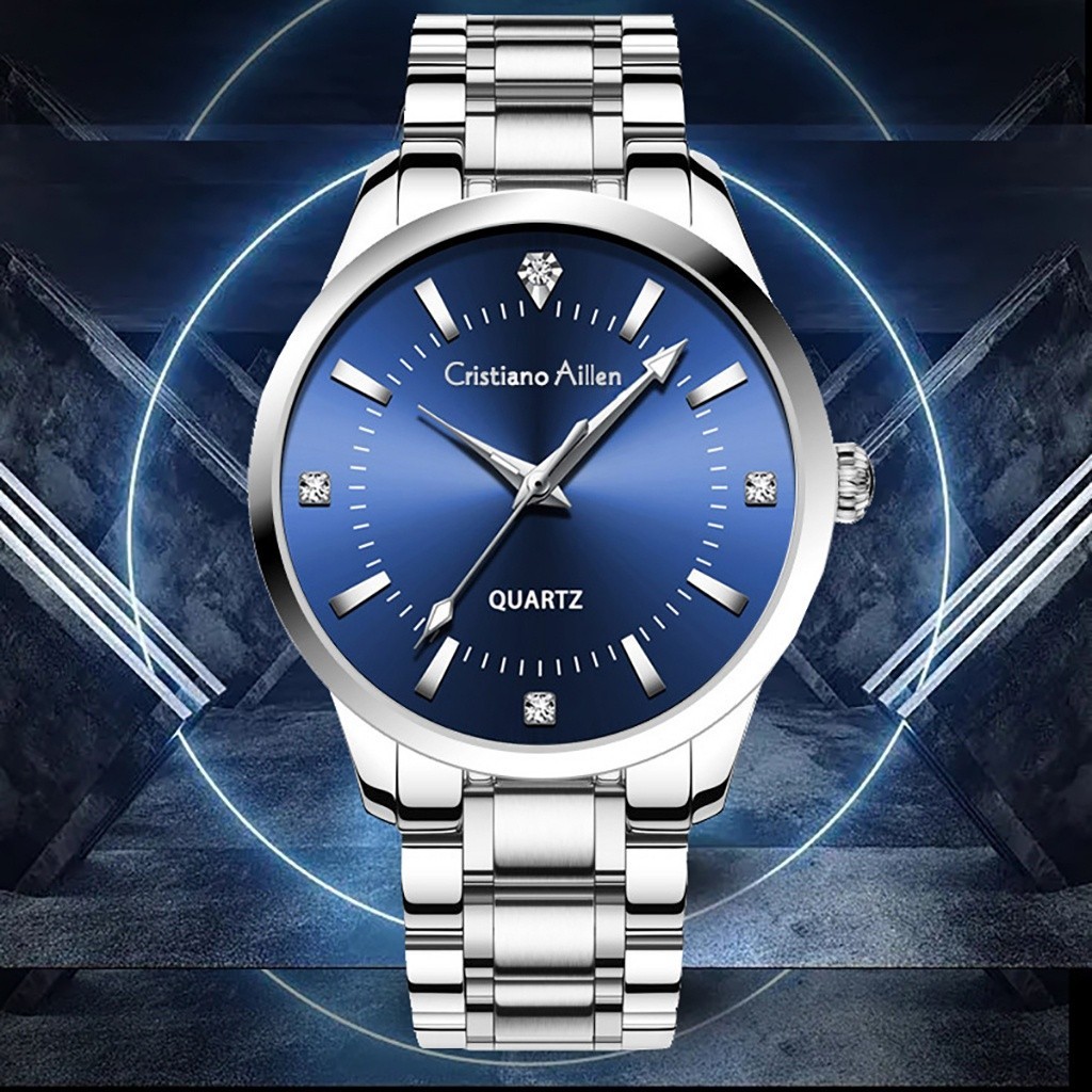 Buy 1 Get 1   Terbaru Jam Tangan  Pria Cristiano Aillen CA 0842G Quartz Stainles Steel