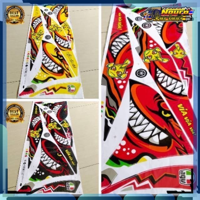 Stiker striping yamaha Jupiter mx new 135 2010-2014 SHARK HIU THAILAND bagus