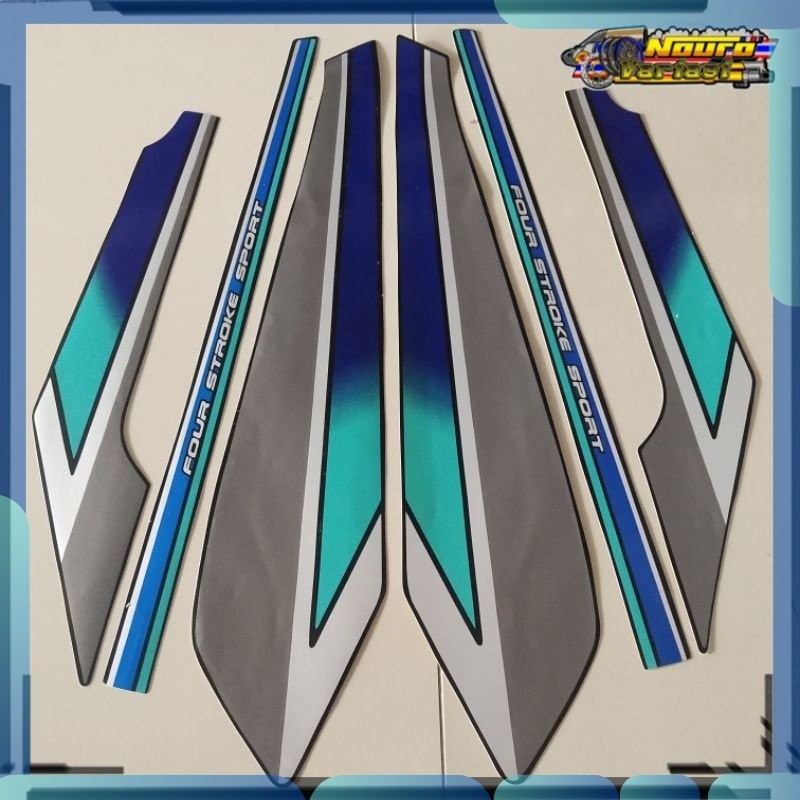 Stiker striping honda gl pro 1992 1993  hitam hijau stiker  standar bagus