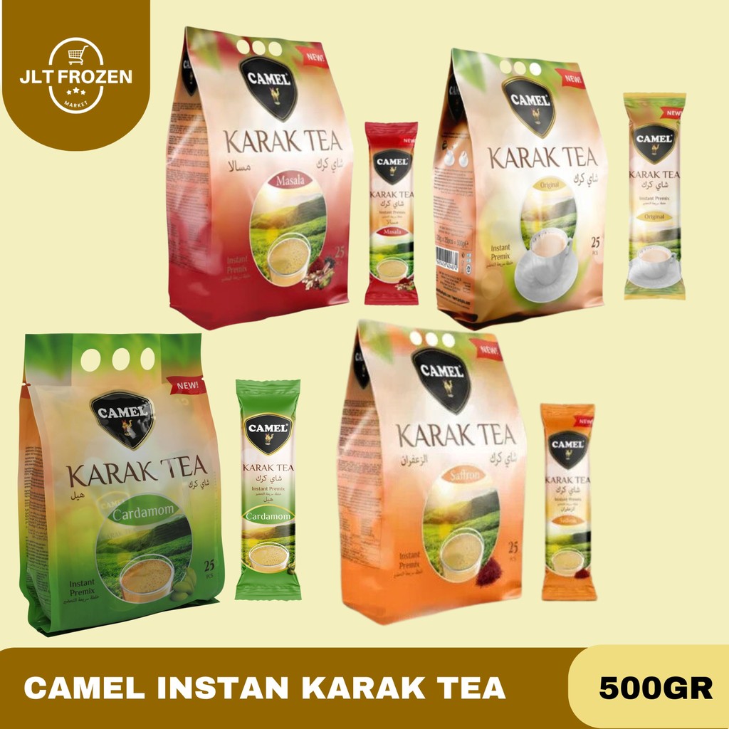 

Camel Karak Tea PACK Original - Masala - Cardamom - Saffron Uk 500gr x 24 pc