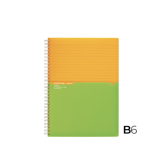 

Kokuyo Twin Ring Notebook Color Tag Bi-COLOR B6 - Merah Muda