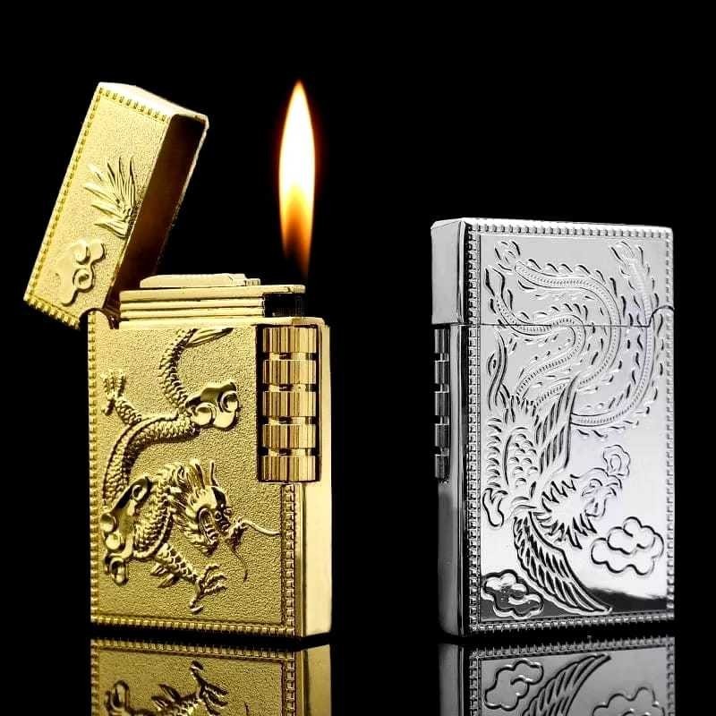 Korek Api Model Dupont Motif Naga 3D Korek Gas LM-1034