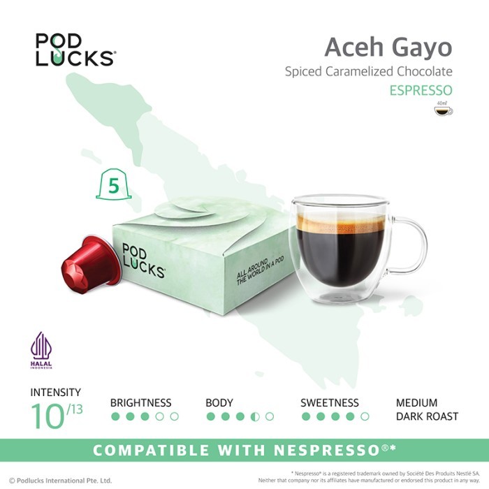 

READY STOCK!!! Podlucks Aceh Gayo Capsule Coffee - 1 pcs