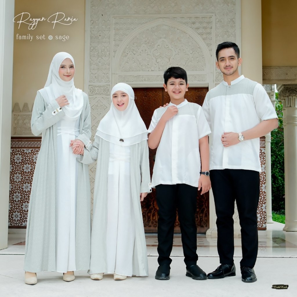 FR54E RISKIRICH Rayyan Rania Sage Baju Sarimbit Lebaran 2025