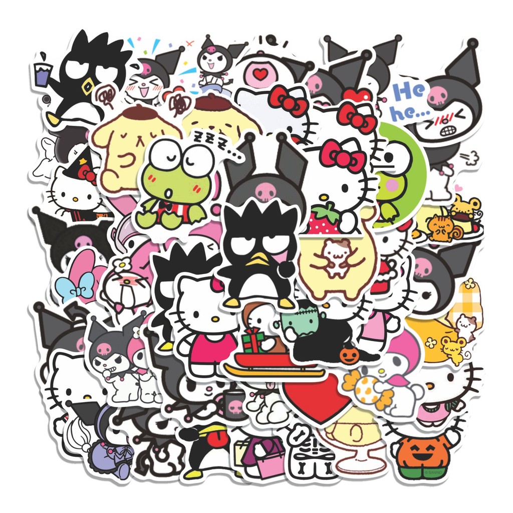 

COD 50 Pcs Stiker SANRIO CHARACTER Lucu Anti Air Untuk Dekorasi Notebook Sepeda Skateboard Handphone