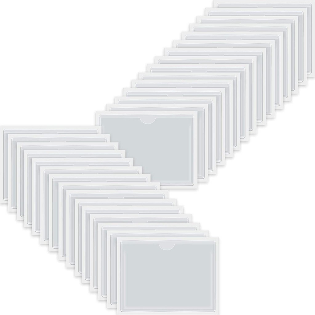 

30Pcs Self-Adhesive Business Card Pockets with Top Open for Loading, Card Holder for Organizing and Protecting Cards