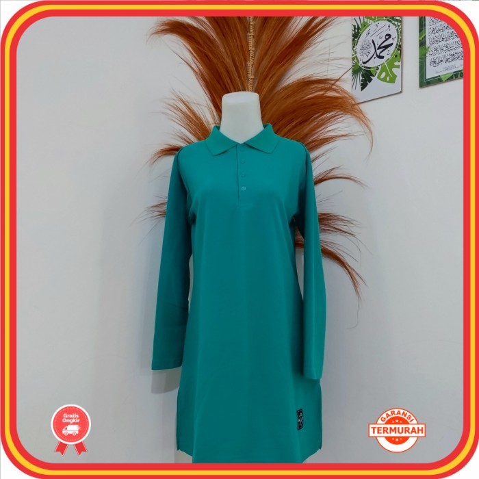 Pakaian Wanita Tunik Premium Murah Kekinian /Kaos Krah TOSCA Lacos Muslimah Tunik Belah Samping Busu