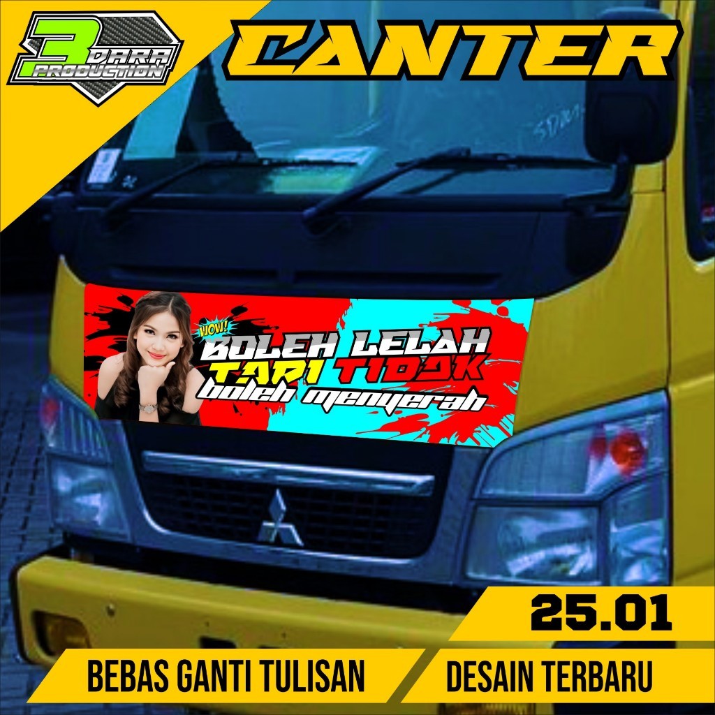 Stiker Kabin Depan Truck Canter Desain Terbaru Decal kabin Depan Truck Canter 25.01