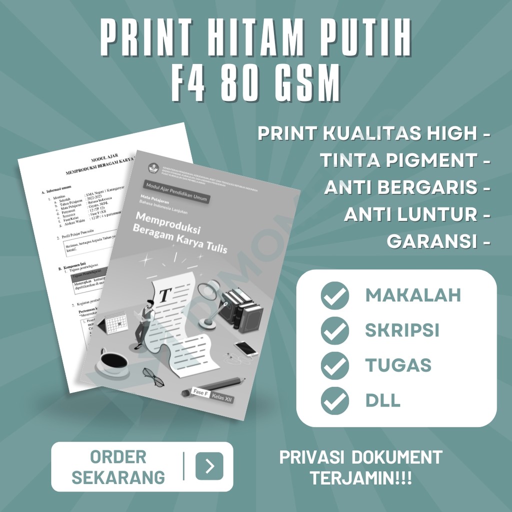 

PRINT / CETAK HITAM PUTIH F4 80 GSM TERMURAH SKRIPSI MAKALAH PROPOSAL TESIS - SIDOARJO - DIMOMEN.ID