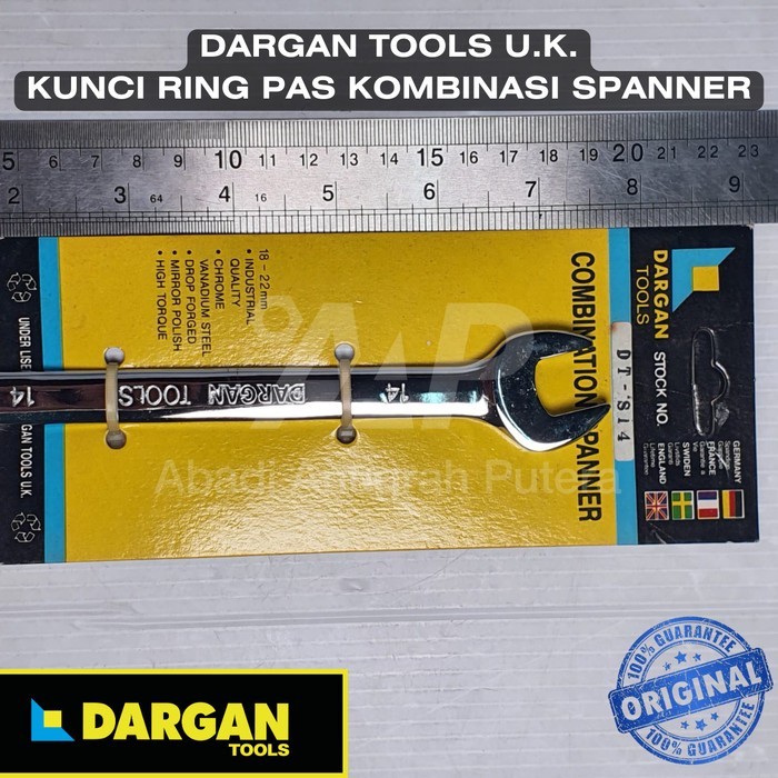 KUNCI RING PAS 14 mm Kunci Kombinasi CR-V DARGAN TOOLS U.K.