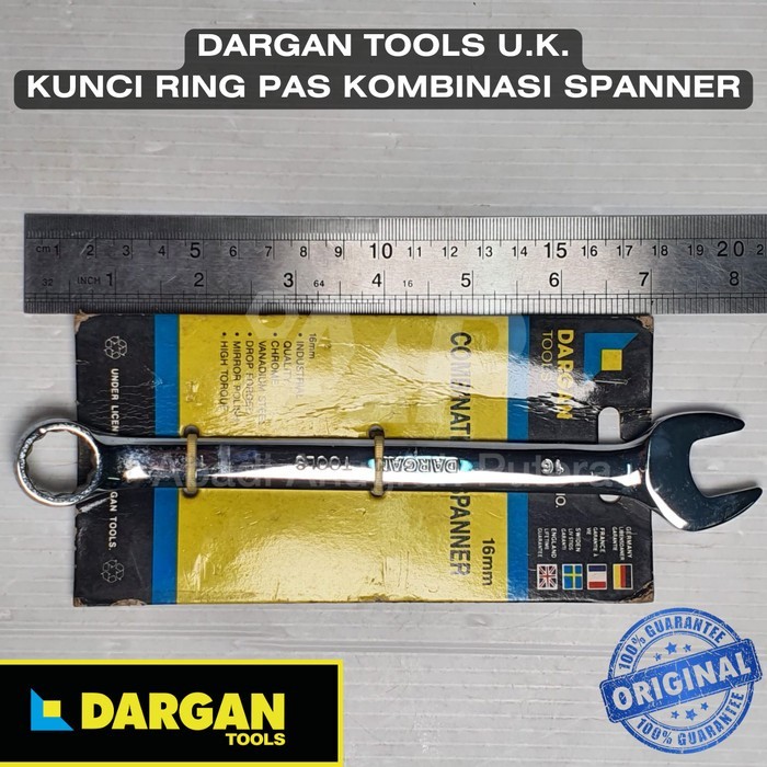 KUNCI RING PAS 16 mm Kunci Kombinasi CR-V DARGAN TOOLS U.K.